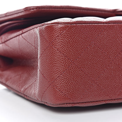Chanel Iridescent Caviar Quilted Medium Double Flap Burgundy 8 of 9