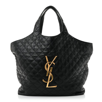 Saint Laurent Lambskin Quilted Maxi Icare Shopping Tote Black 1 of 14