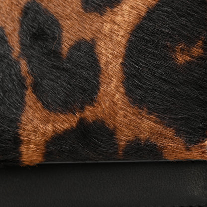 Saint Laurent Pony Hair Leopard Print Classic Monogram Kate Tassel Chain Wallet Black 10 of 11