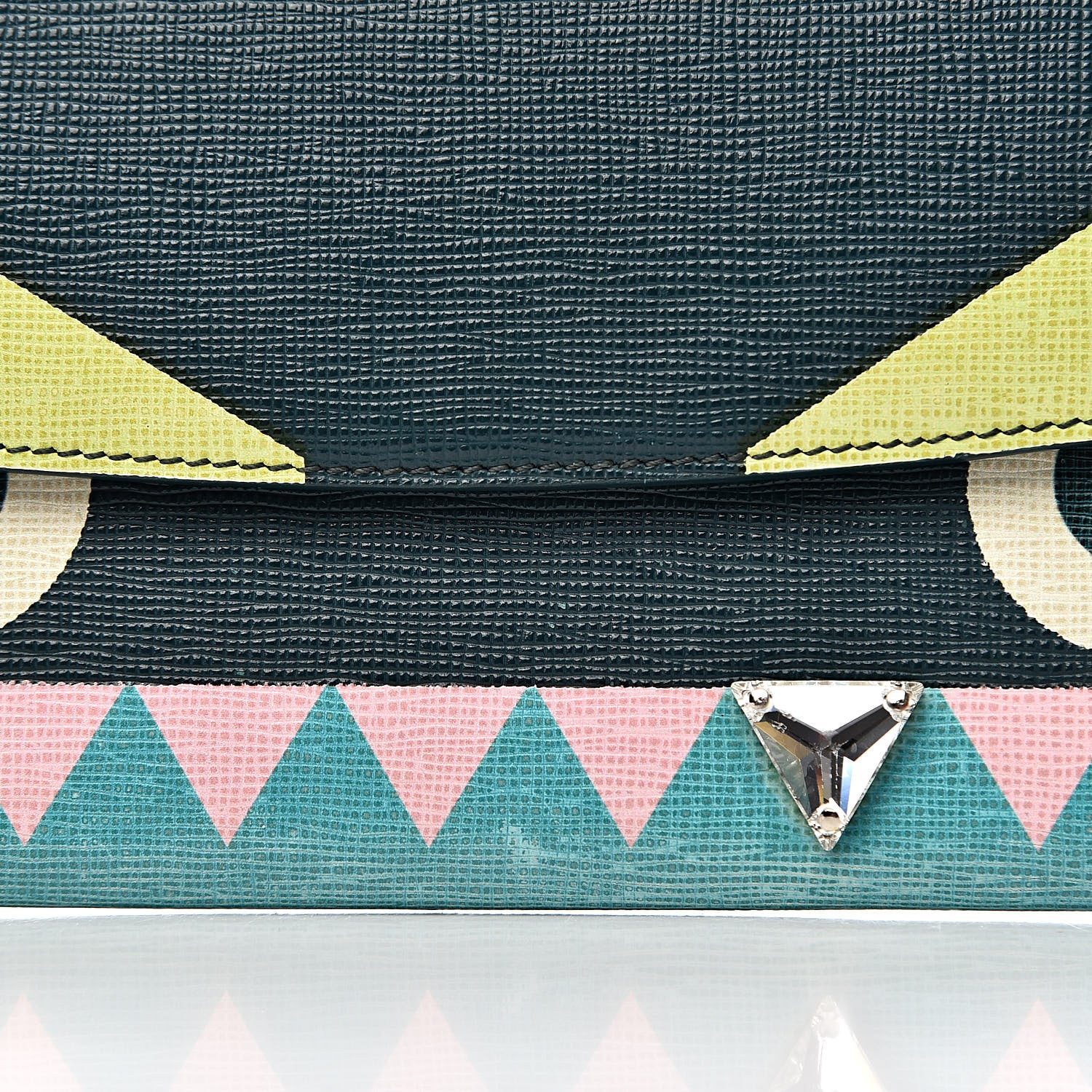 Fendi Vitello Crystal Tooth Monster Continental Wallet Oceano Multicolor 15 of 15