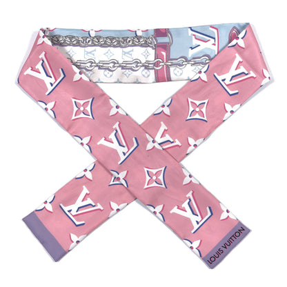 Louis Vuitton Silk Monogram Escale Perfect Match Bandeau Bleu Rose 1 of 6