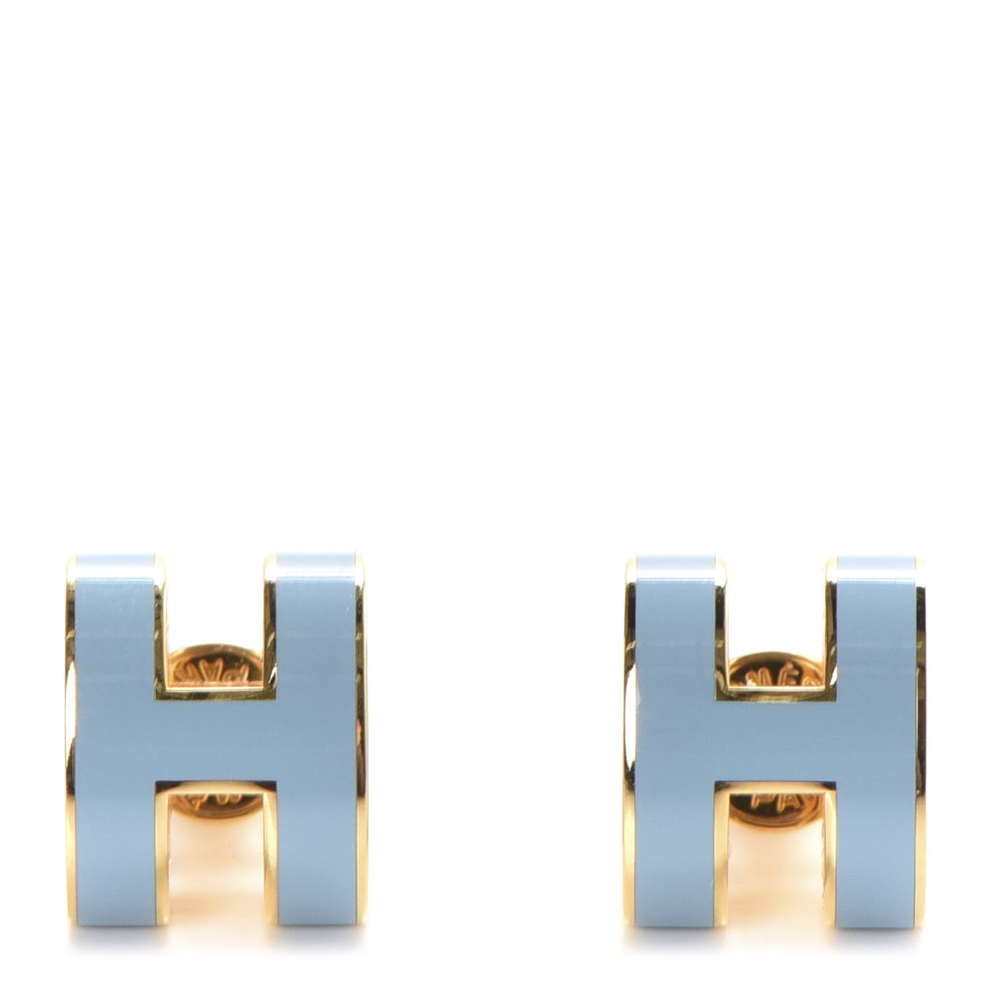Gold Lacquered Pop H Earrings Celeste