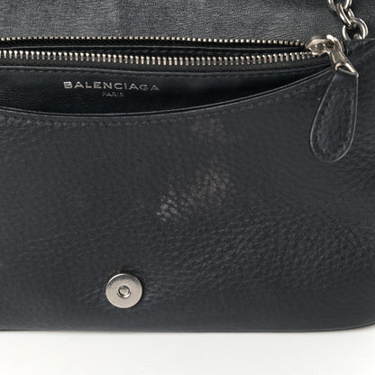 Balenciaga Pebbled Calfskin Everyday Chain Wallet Black 12 of 14