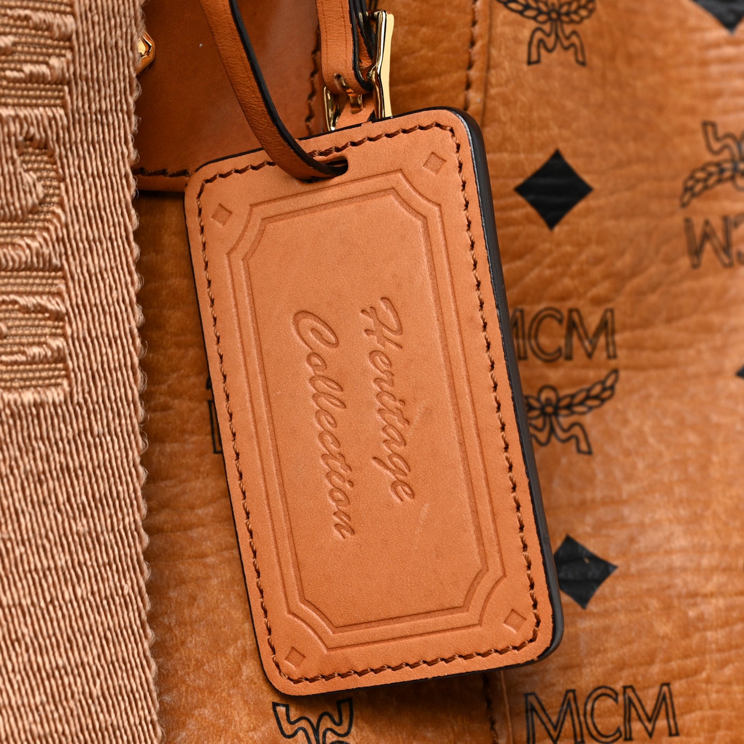 MCM Visetos Medium Vintage Pocket Backpack Cognac 26 of 26
