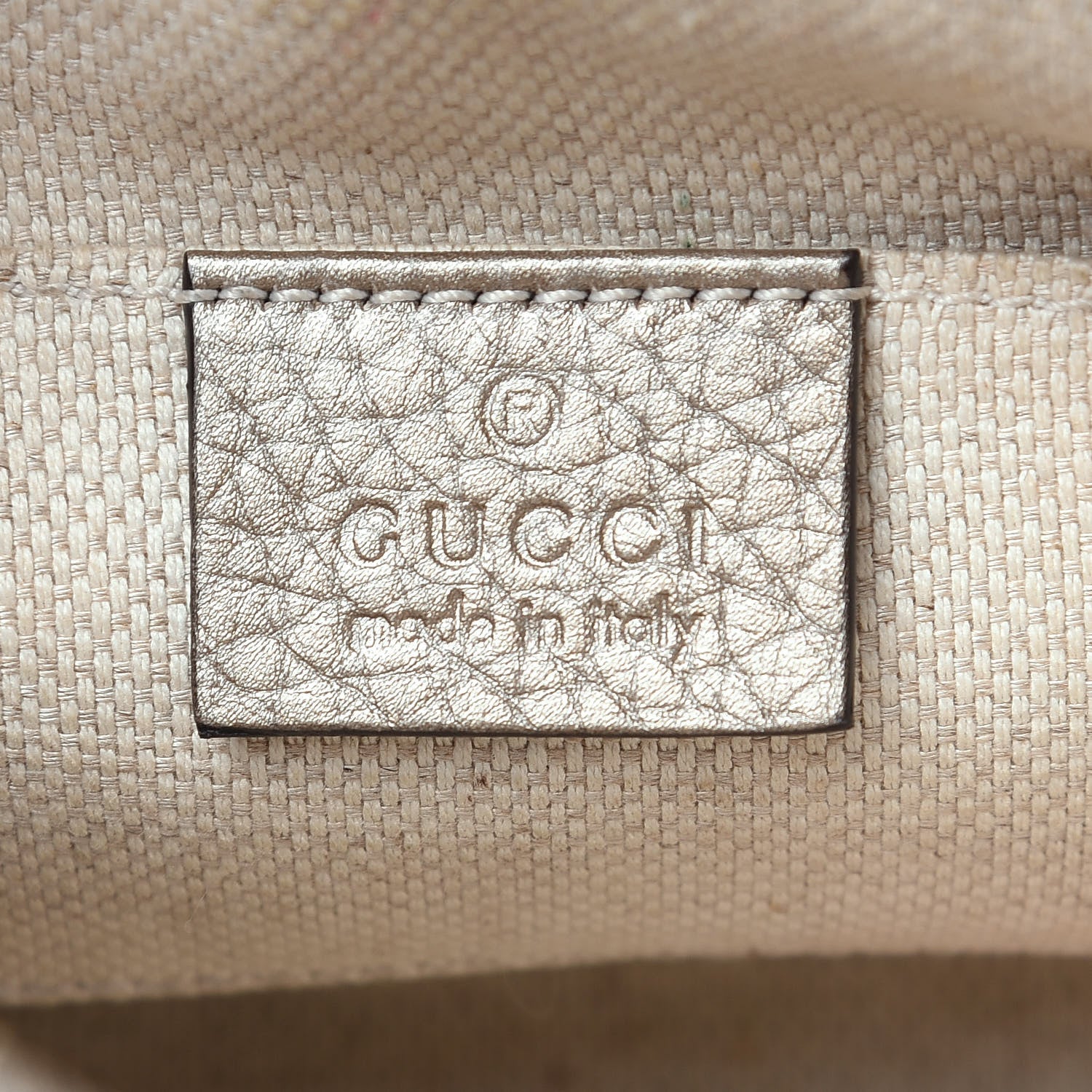 Gucci Metallic Pebbled Calfskin Mini Soho Chain Bag Golden Beige 5 of 11
