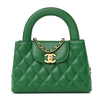 Chanel Shiny Aged Calfskin Quilted Nano Kelly Shopper Green 1 of 11