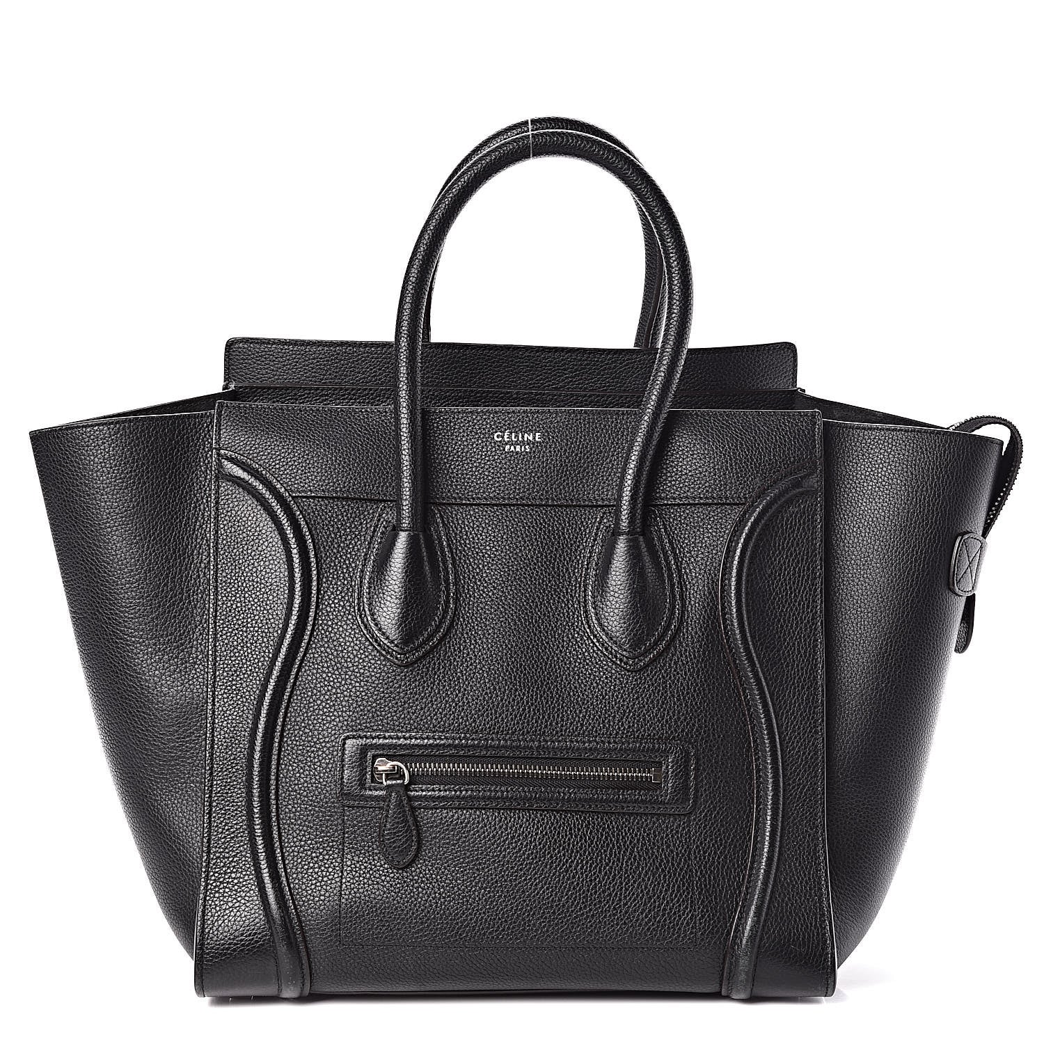 Celine Drummed Calfskin Mini Luggage Black 1 of 20