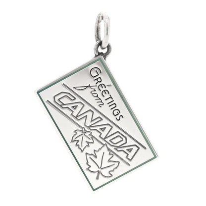 Tiffany Sterling Silver Enamel Canada Postcard Charm Blue 1 of 4