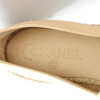 Chanel Lambskin CC Espadrilles 37 Beige Black 8 of 9