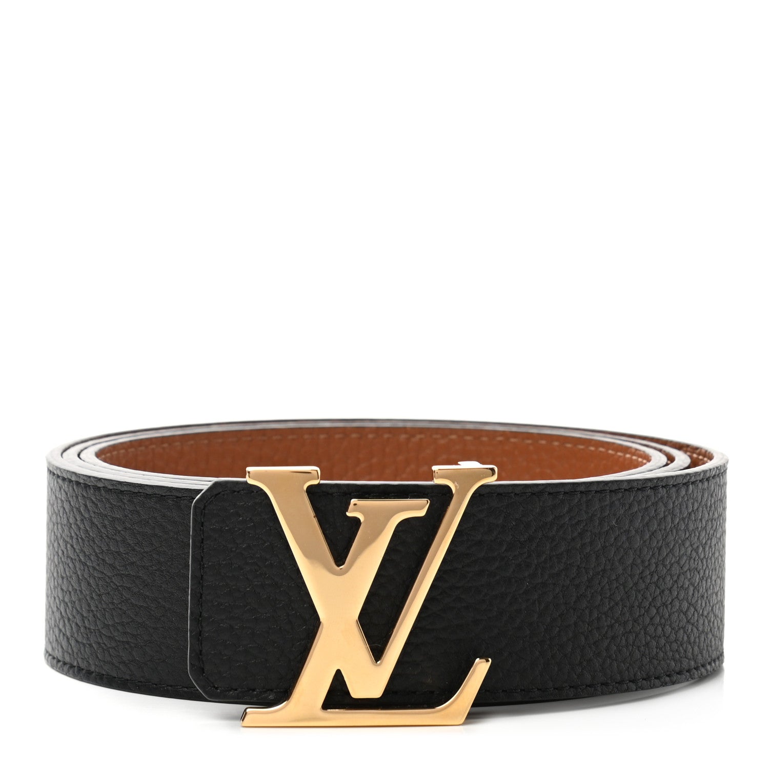 Louis Vuitton Taurillon Calfskin 30mm LV Initiales Reversible Belt 95 38 Black 1 of 5