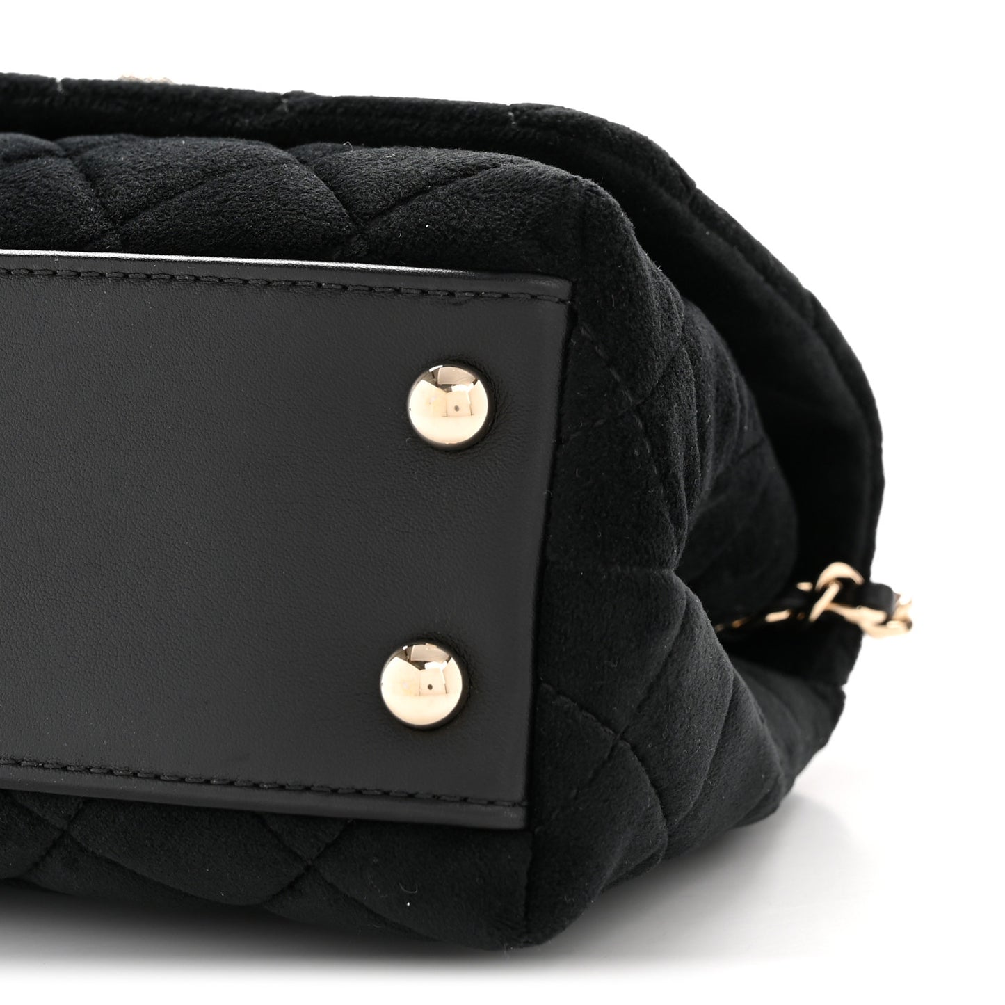 Velvet Crystal Quilted Extra Mini Coco Handle Flap Black