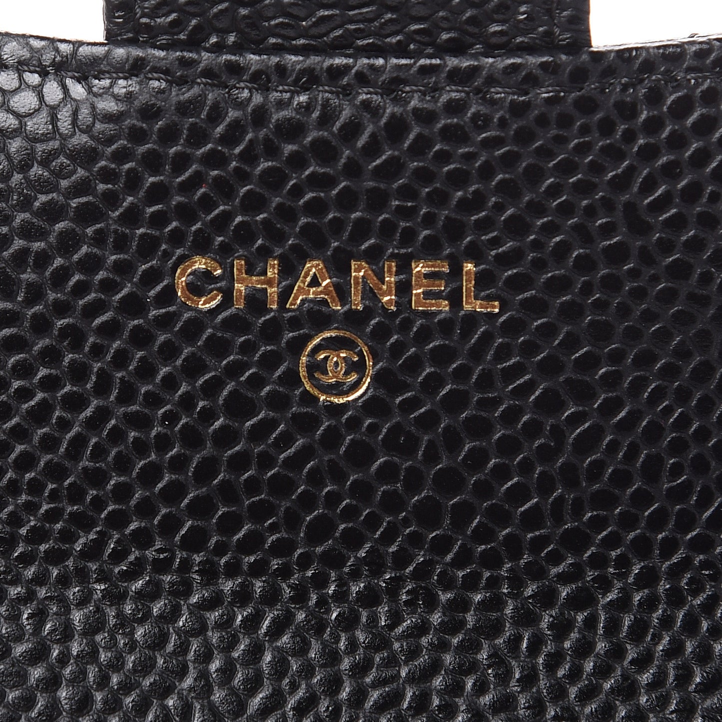 Caviar Quilted Flap Card Holder Wallet Black