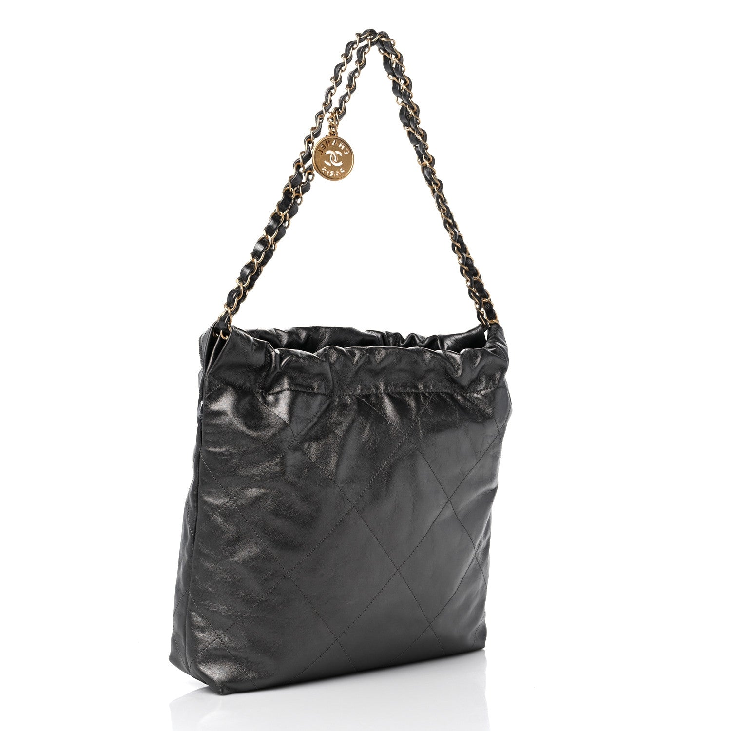 Chanel Metallic Calfskin Quilted Small Chanel 22 Ruthenium 4 of 10