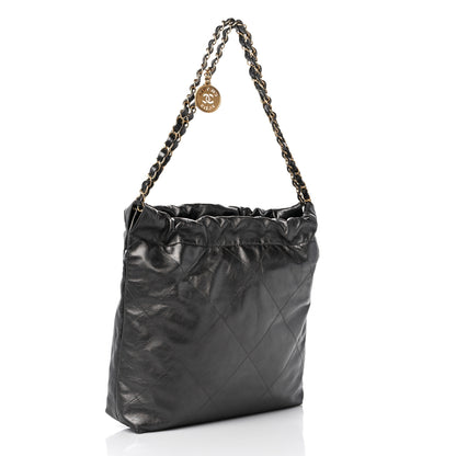 Chanel Metallic Calfskin Quilted Small Chanel 22 Ruthenium 4 of 10