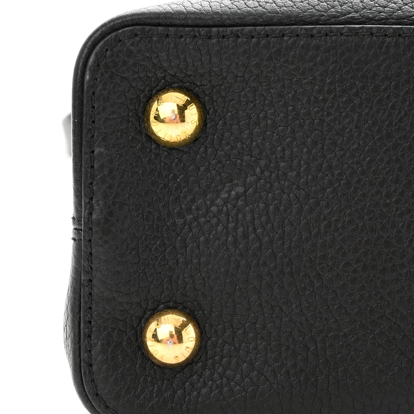 Taurillon Studded Capucines PM Black