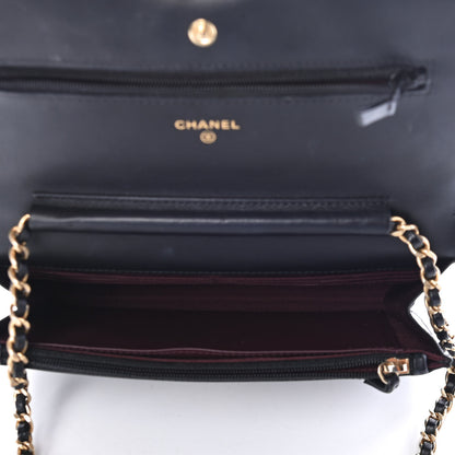 Chanel Aged Calfskin Quilted Lucky Charms 2.55 Reissue Wallet On Chain WOC Black 4 of 4