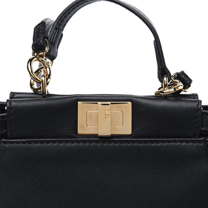 Fendi Nappa Micro Peekaboo Iconic Satchel Black 11 of 12