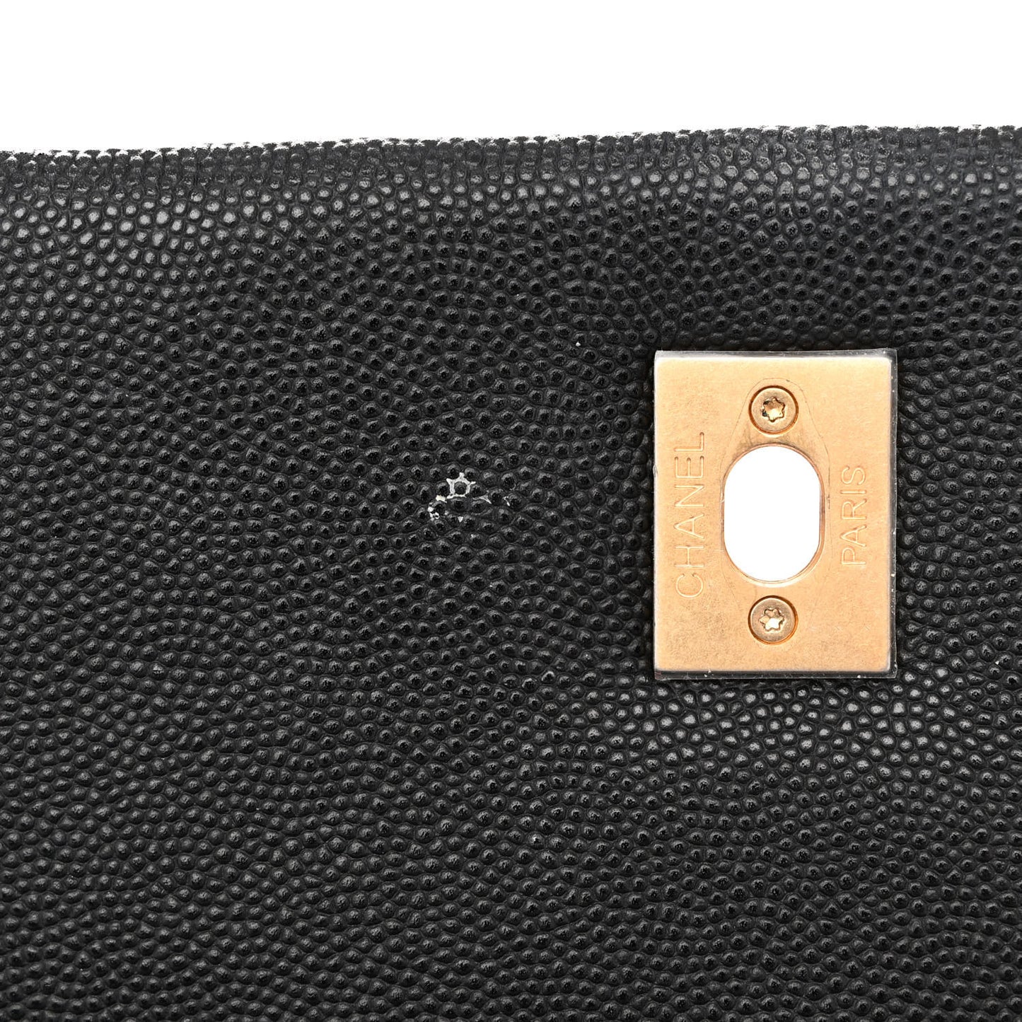 Caviar Lizard Embossed Quilted Small Coco Handle Flap Black