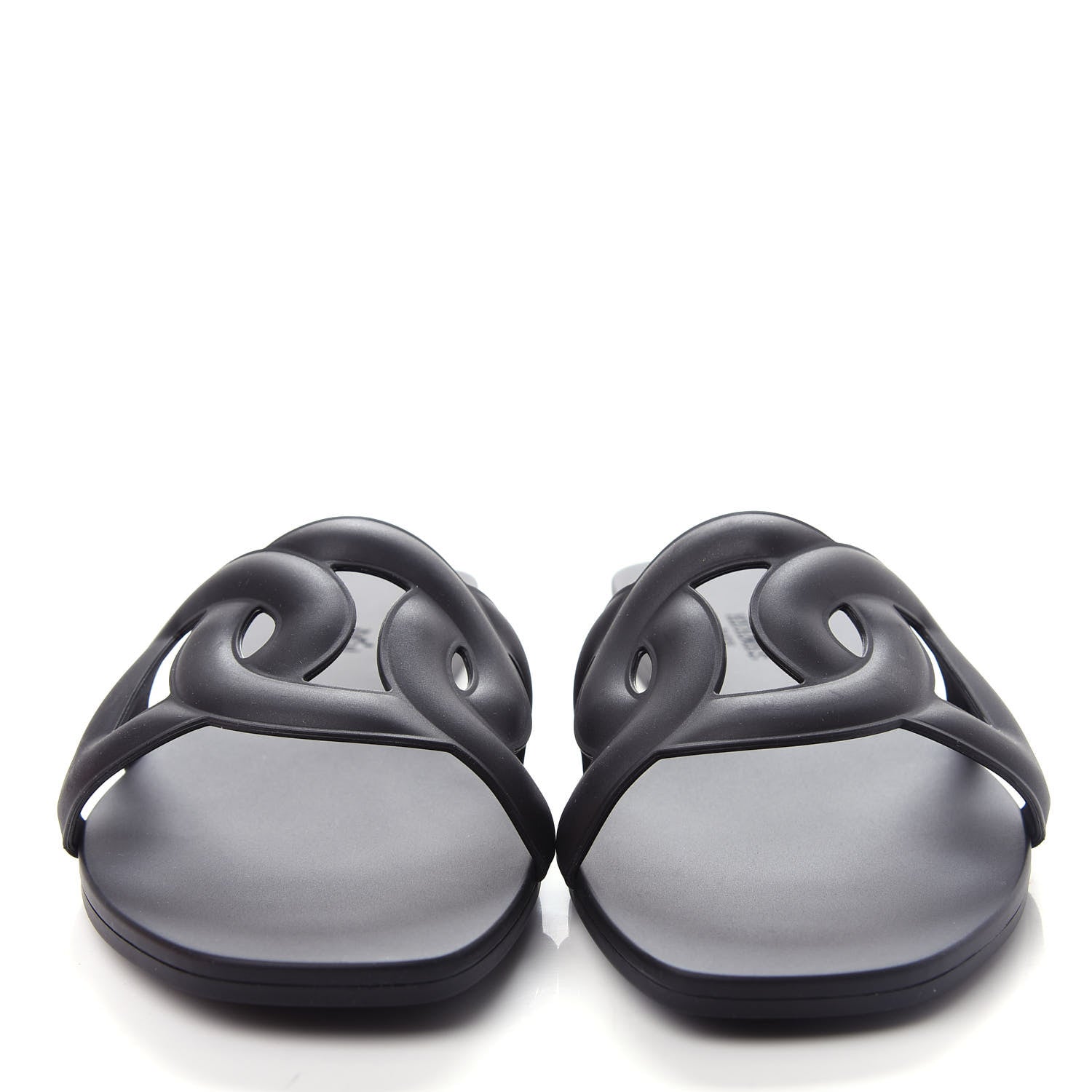 Hermes Rubber Aloha Sandals 37 Black 5 of 11