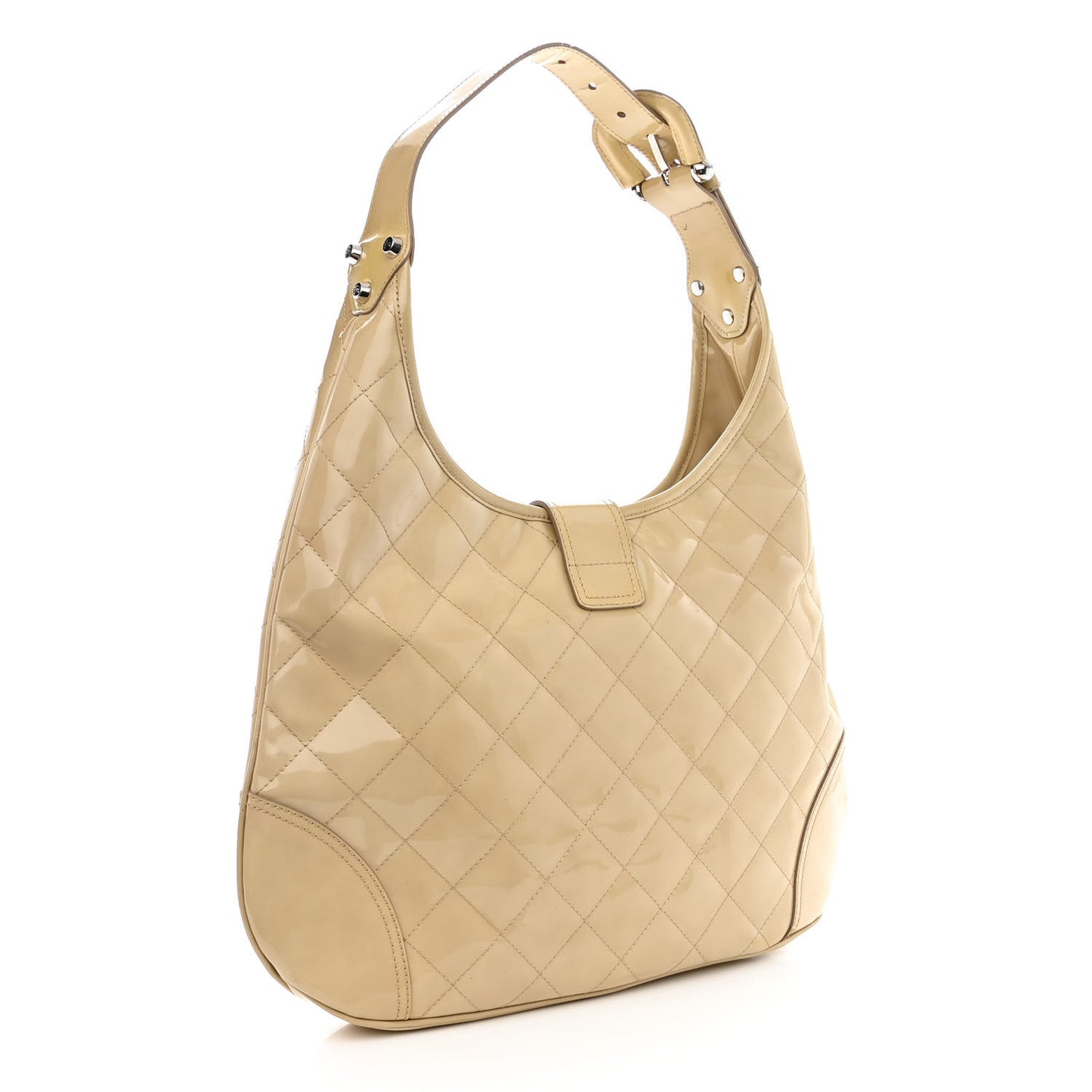 Patent Quilted Brook Hobo Beige
