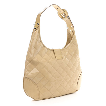 Burberry Patent Quilted Brook Hobo Beige 3 of 12