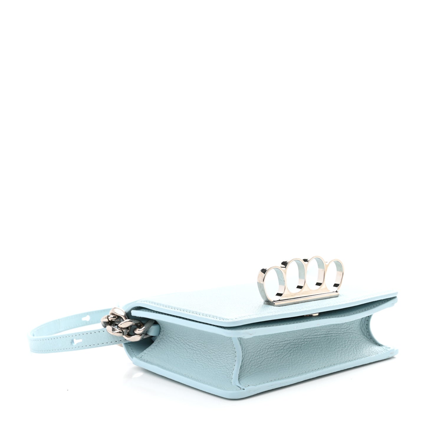 Skull Four Ring Knuckle Crossbody Bag Light Blue