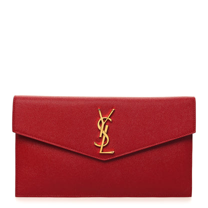 Saint Laurent Grain De Poudre Uptown Pouch Red 1 of 11