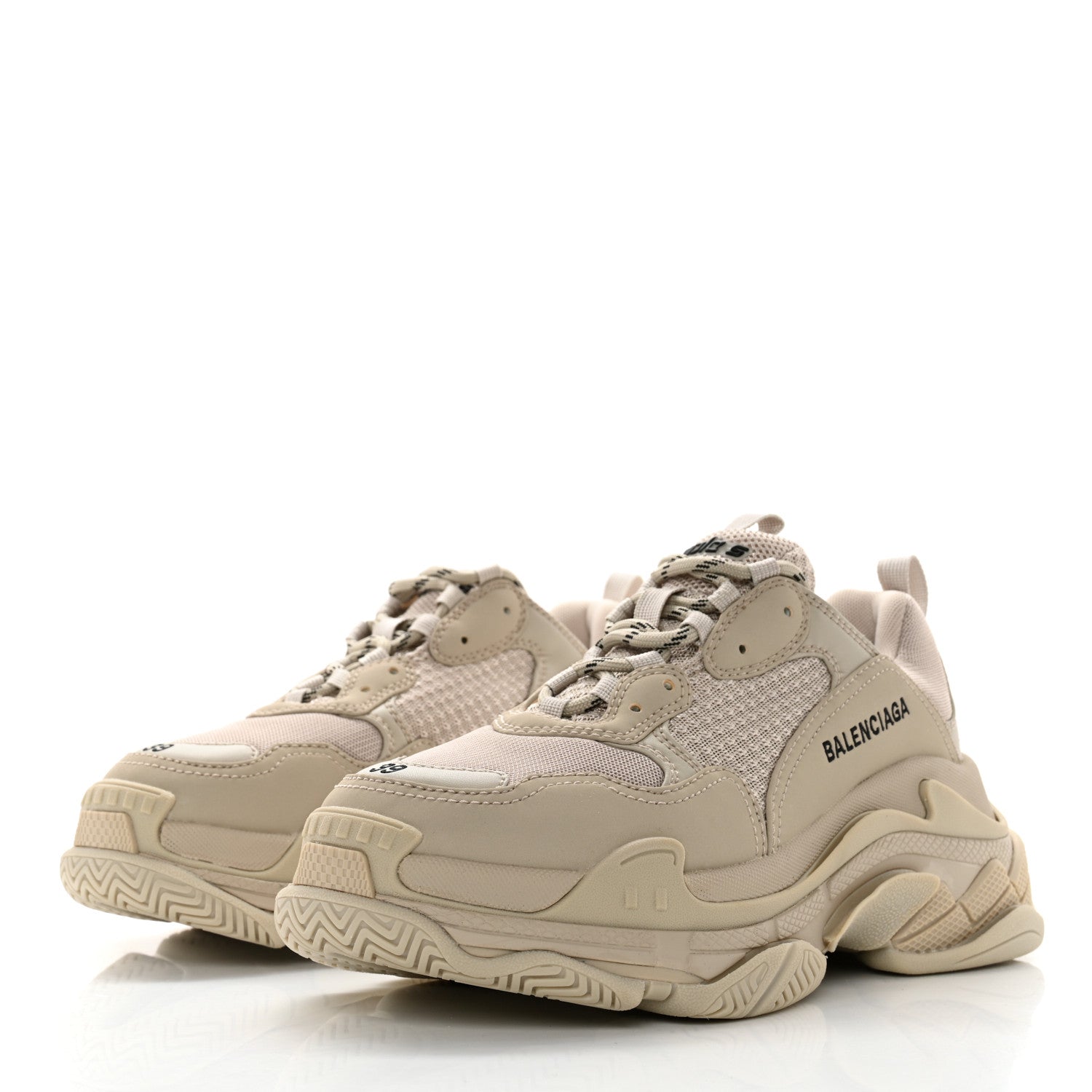 Balenciaga Fabric Mesh Womens Triple S Sneakers 39 Beige 3 of 8