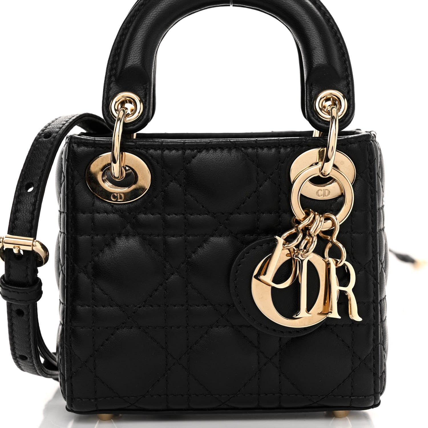 Christian Dior Lambskin Cannage Micro Lady Dior Black 7 of 9
