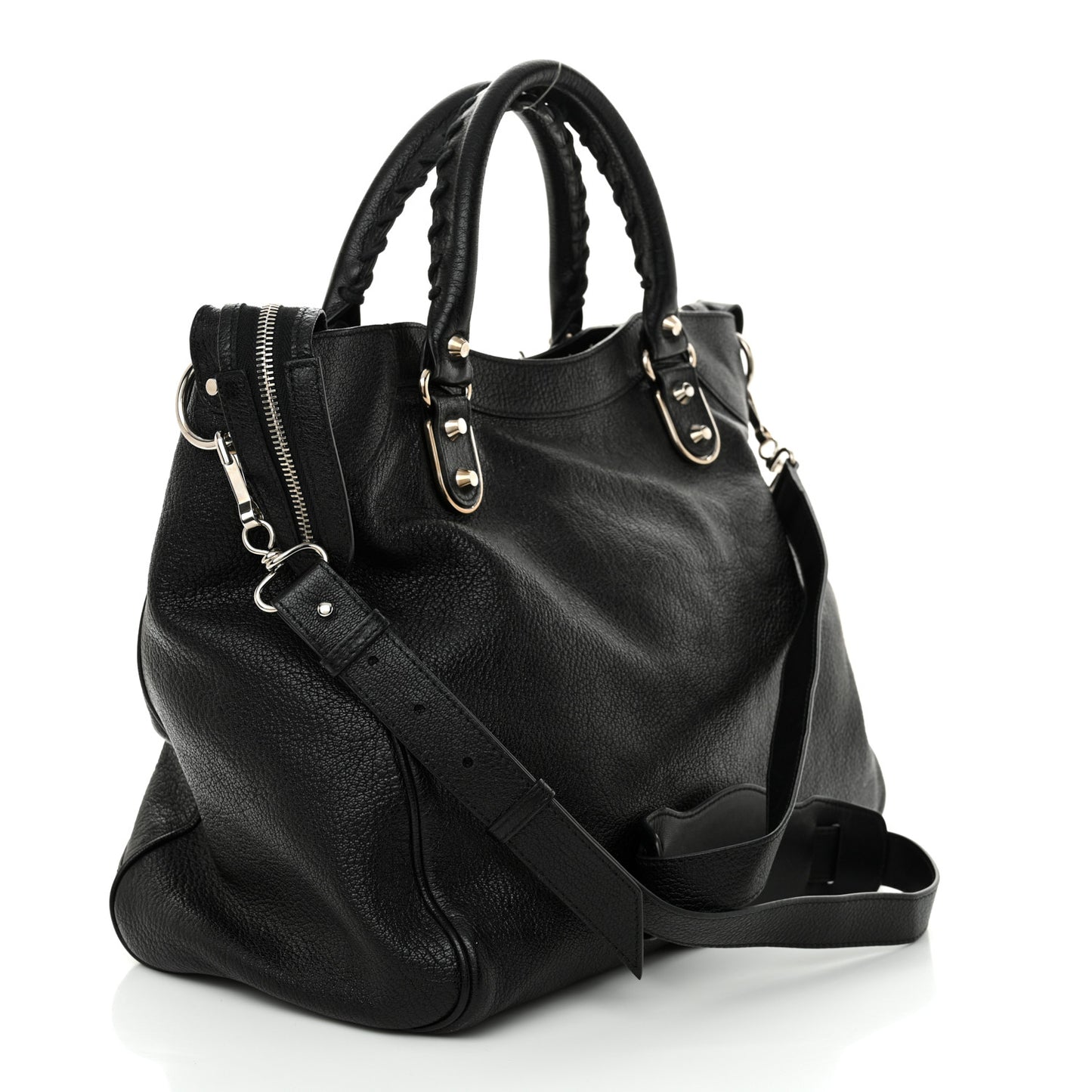 Chevre Silver Metallic Edge Hardware Velo Black