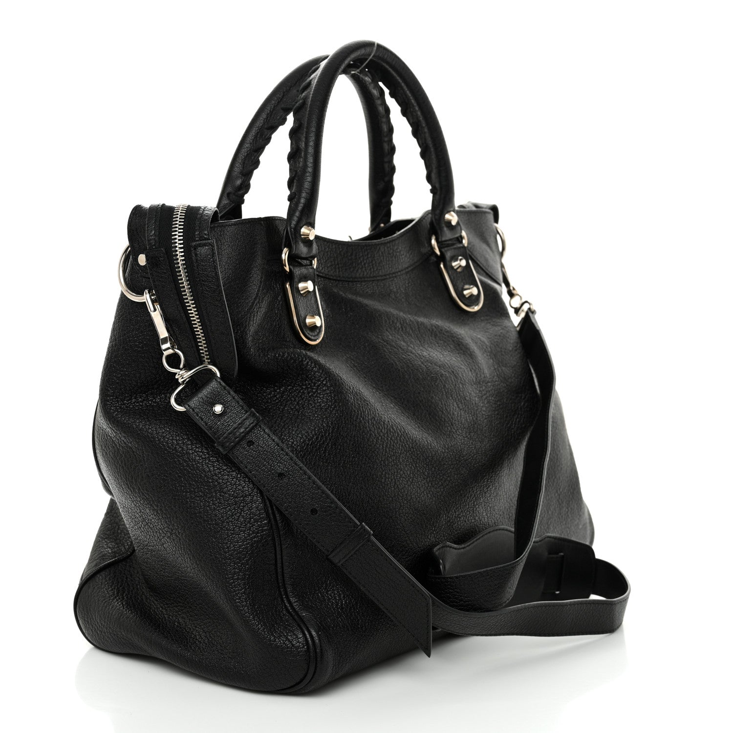 Balenciaga Chevre Silver Metallic Edge Hardware Velo Black 4 of 12