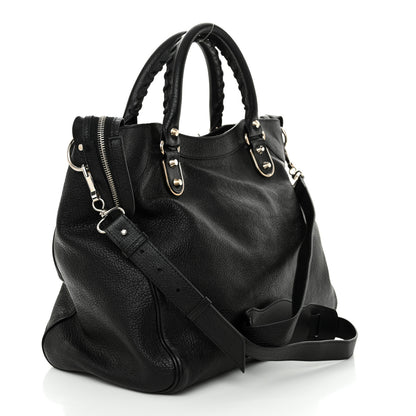 Balenciaga Chevre Silver Metallic Edge Hardware Velo Black 4 of 12