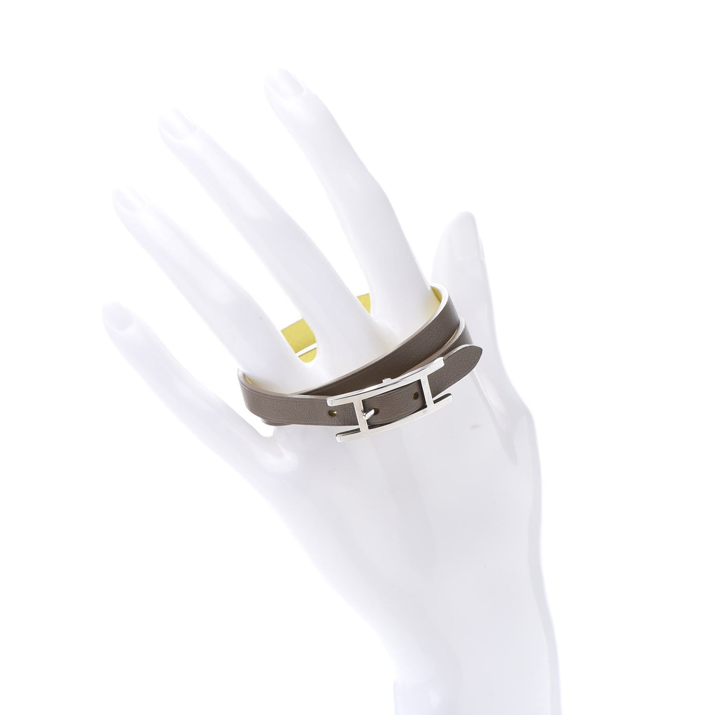 Epsom Swift Behapi Double Tour Bracelet XS Lime Etoupe