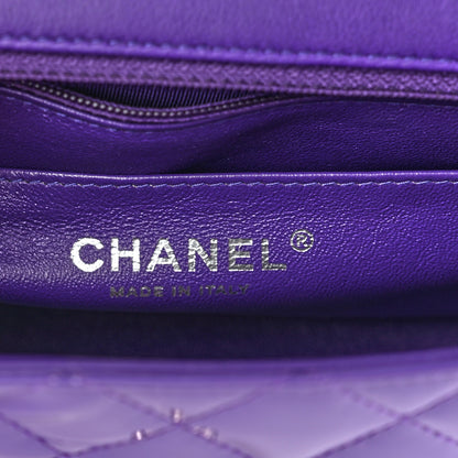 Chanel Patent Quilted Mini Rectangular Flap Purple 5 of 9