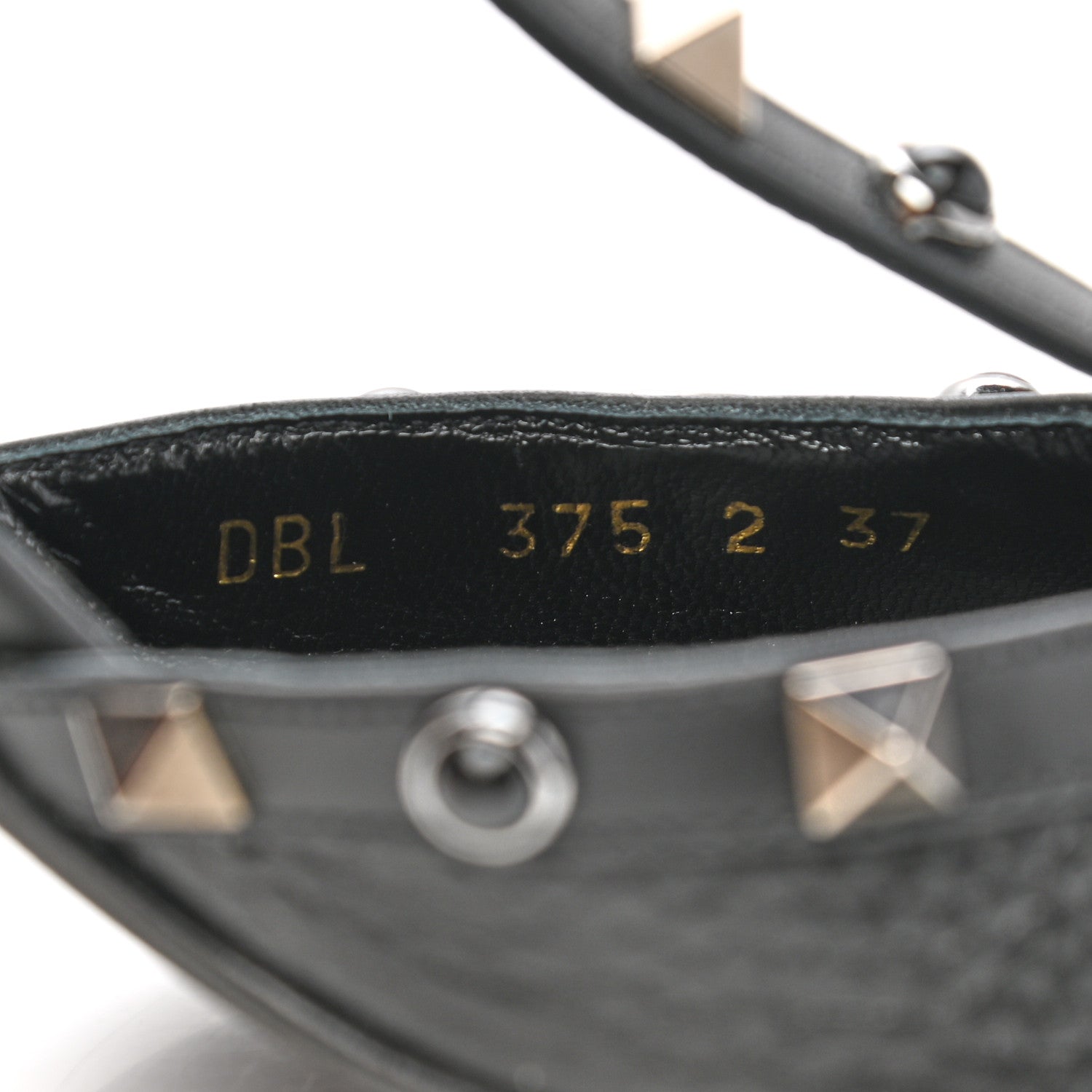 Valentino Garavani Pebbled Calfskin Onyx Rockstud Rolling Ankle Strap 65mm Pumps 37 Black 8 of 10