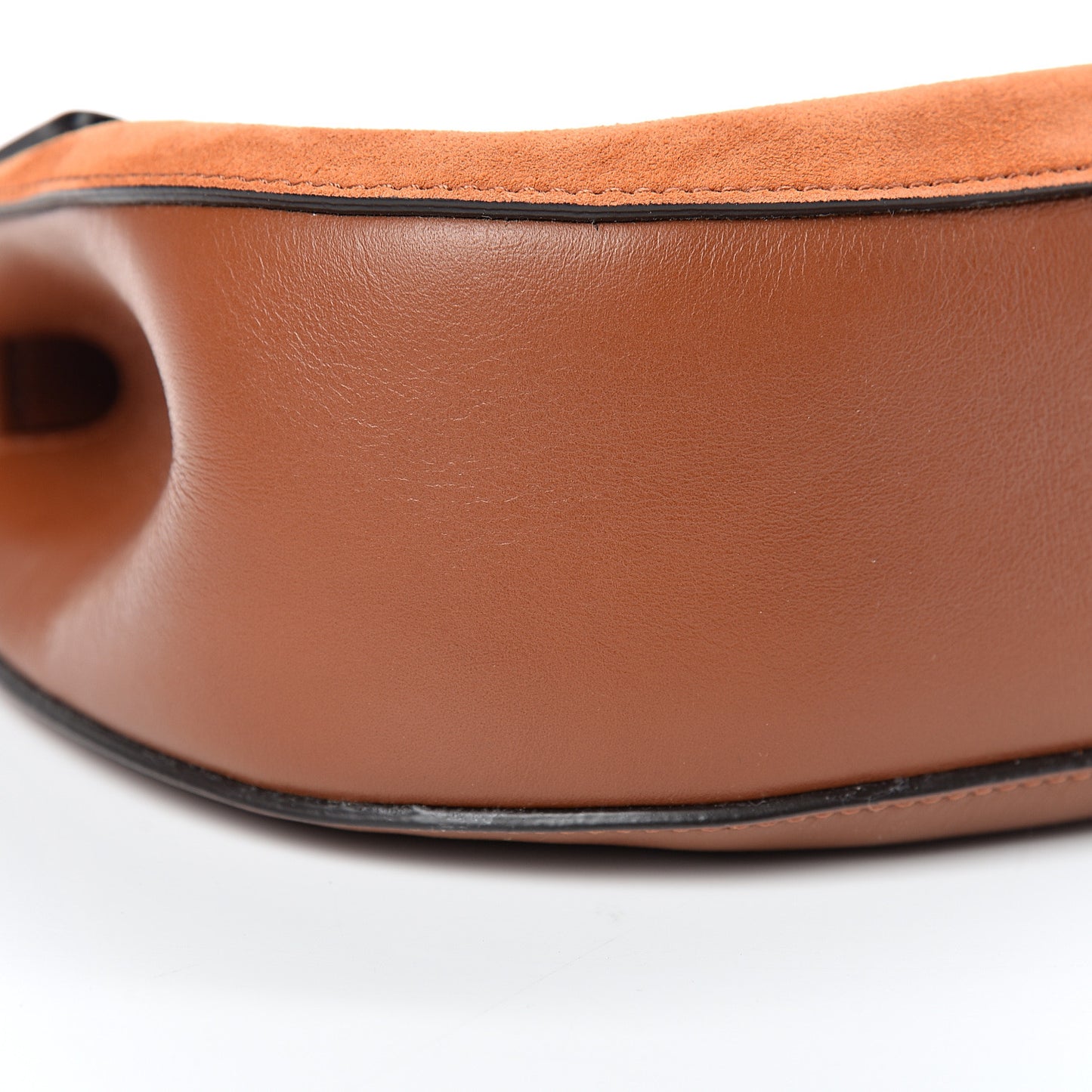 Suede Smooth Calfskin Drew Shoulder Bag Classic Tobacco
