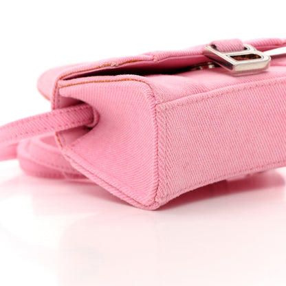 Balenciaga Washed Denim Hourglass Top Handle Bag Mini Denim Pink 10 of 14
