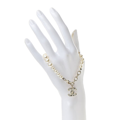 Chanel Pearl Crystal CC Bracelet Gold 2 of 4