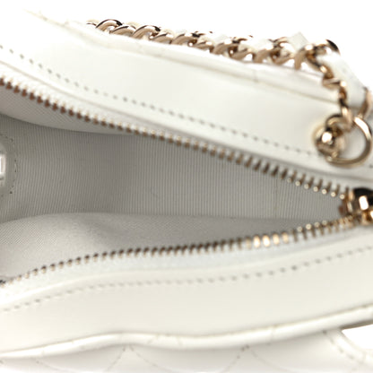 Chanel Lambskin Quilted CC In Love Heart Clutch With Chain White 5 of 10