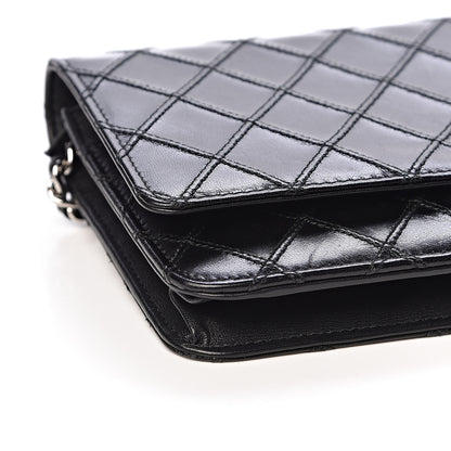 Chanel Lambskin Diamond Stitched Wallet On Chain WOC Black 9 of 12