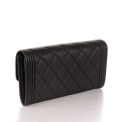 Chanel Caviar Quilted Boy Flap Wallet Black 3 of 8