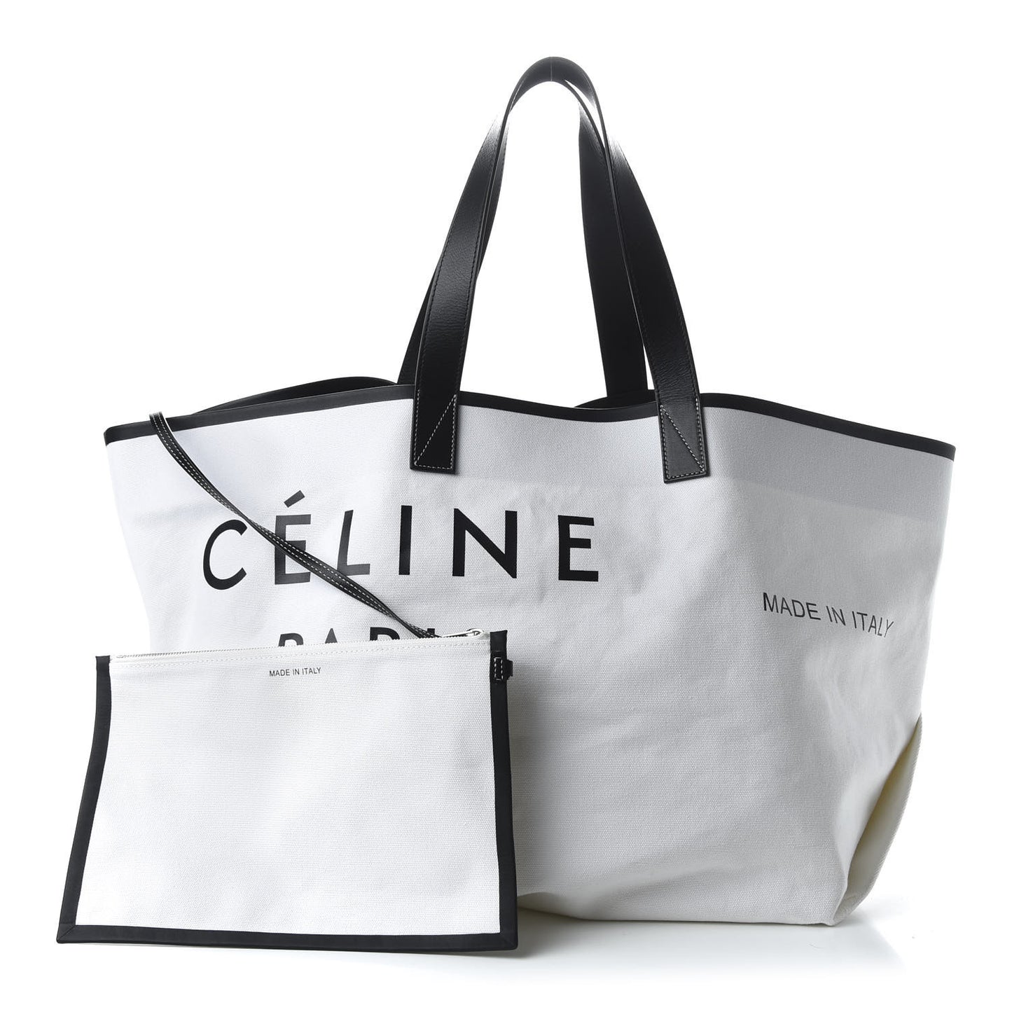 Textile Large Made In Tote White Black