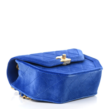Chanel Velvet Quilted Mini Place Vendome Flap Blue 4 of 18