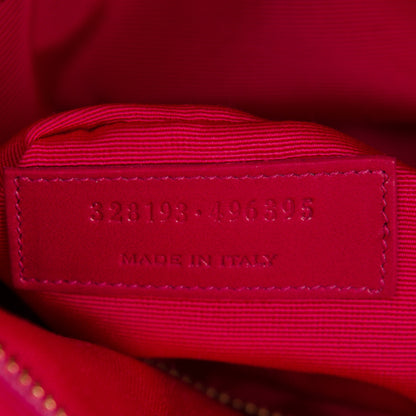 Saint Laurent Smooth Calfskin Letters Fold-Over Clutch Fuchsia 7 of 7