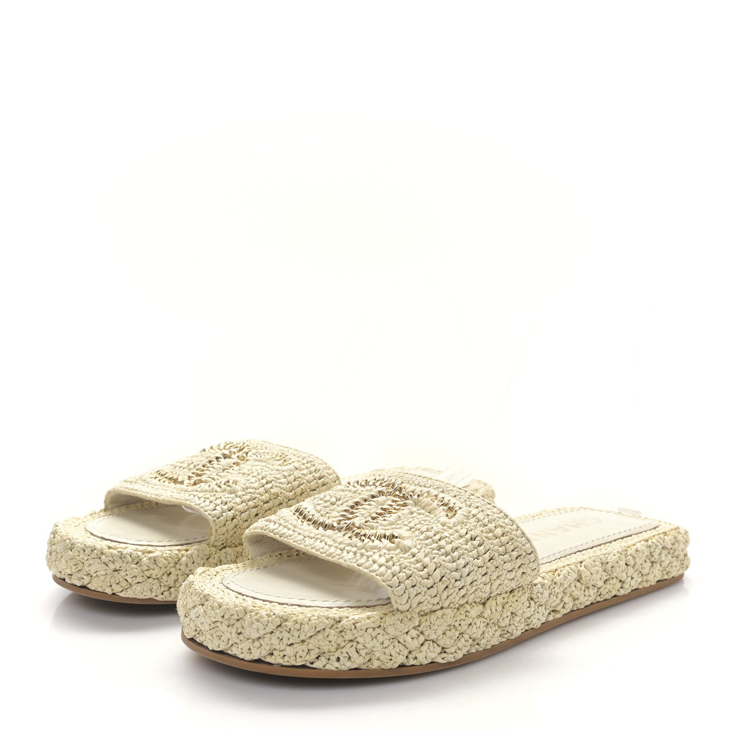 Chanel Braided Cord CC Mules 39 Light Beige 3 of 8