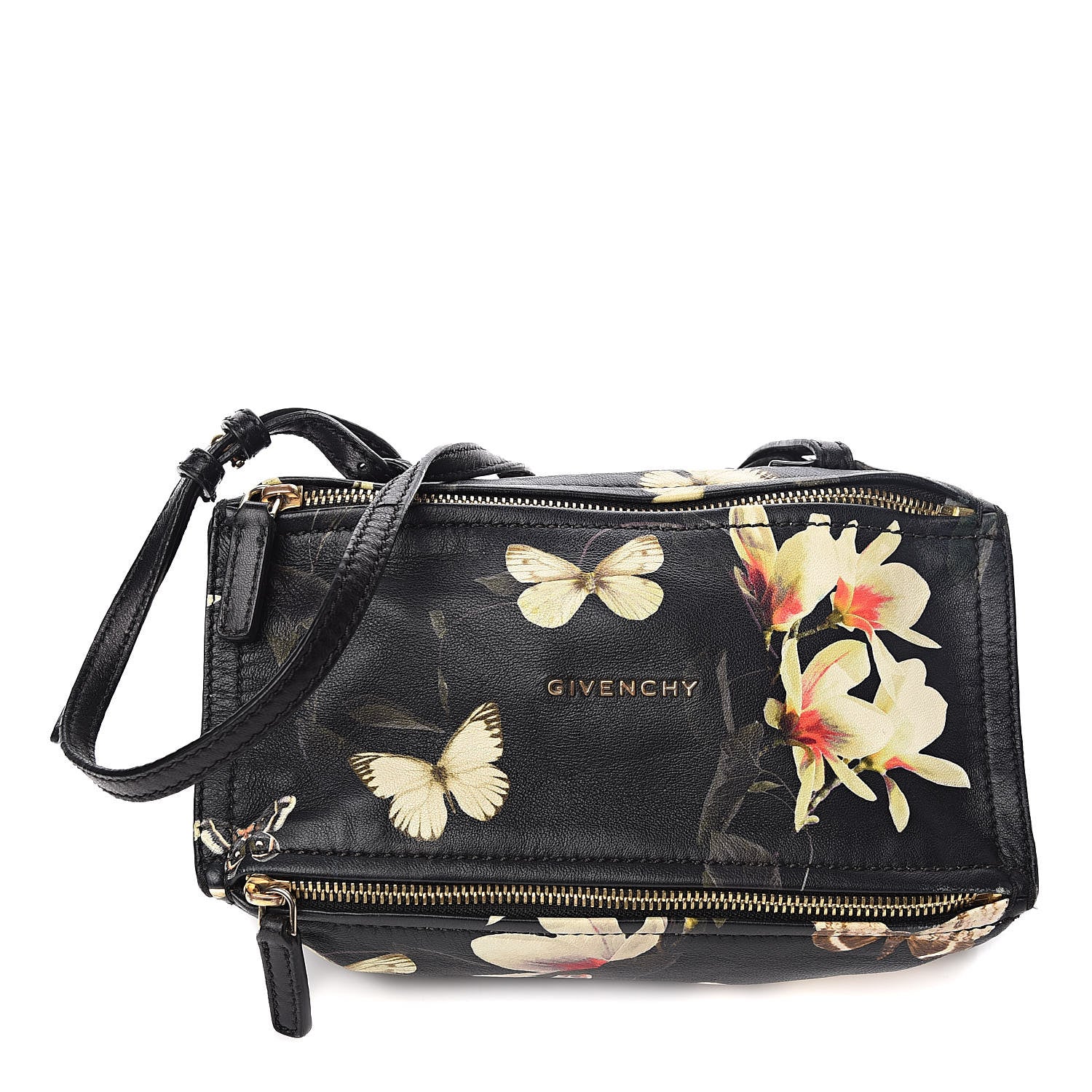 Givenchy Lambskin Magnolia and Moth Print Mini Pandora Black 1 of 10