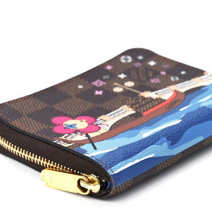 Louis Vuitton Damier Ebene 2019 Christmas Animation Zippy Coin Purse Blue 10 of 12