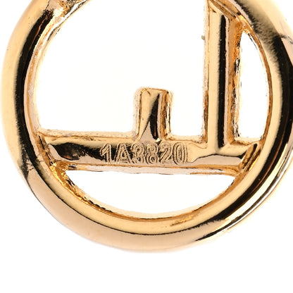 Fendi Metal Zircon Crystal F is Fendi Earrings Black Gold 4 of 6