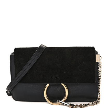 Chloe Suede Calfskin Small Faye Shoulder Bag Black 1 of 9