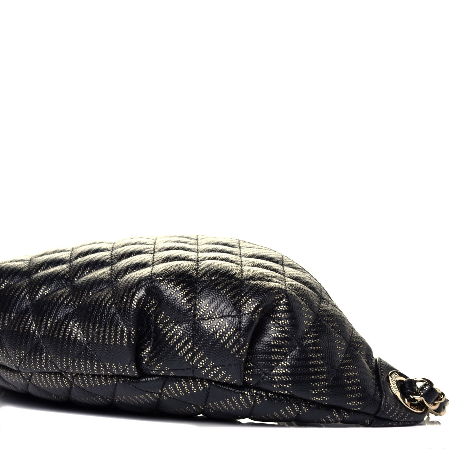 Chanel Metallic Caviar Quilted Waist Bag Black Gold 9 of 9